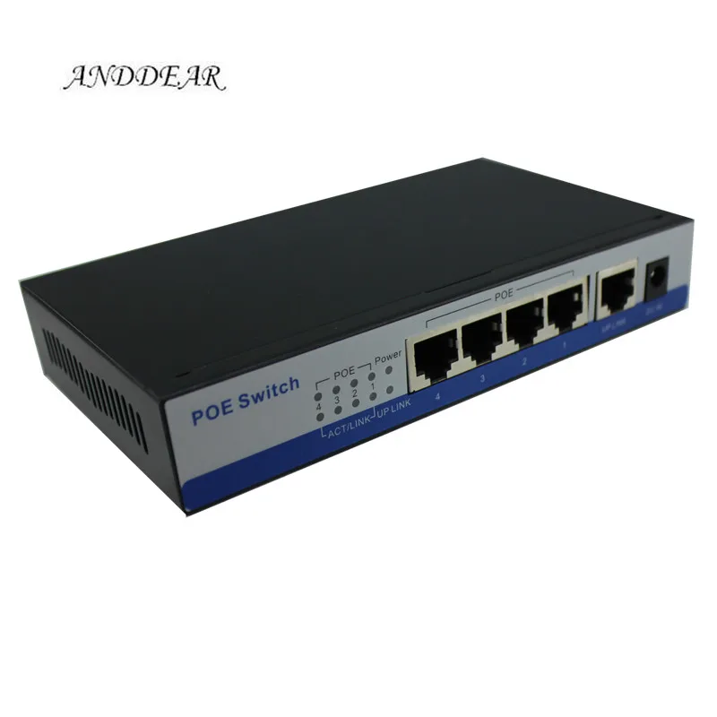 HY66 10/100mbps rj45 switch poe 802.3af 4 port supply power 15.5w for ip cameras nvr ip phone wifi access point 4 port