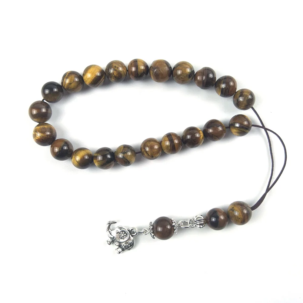 10mm Tiger eye Muslim Prayer Beads Islamic Tasbih Allah Prayer Tesbih Islam Misbaha worry beads