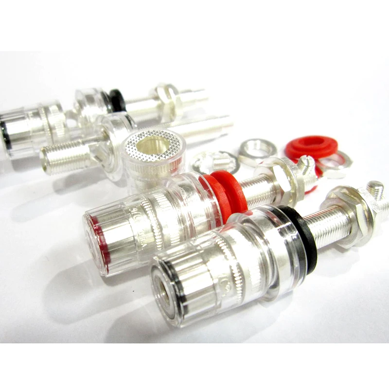 HIFI 4pcs  Silver plated Speaker Terminal Binding post hifi Amplifier CD DVD player speaker teriminal Plug