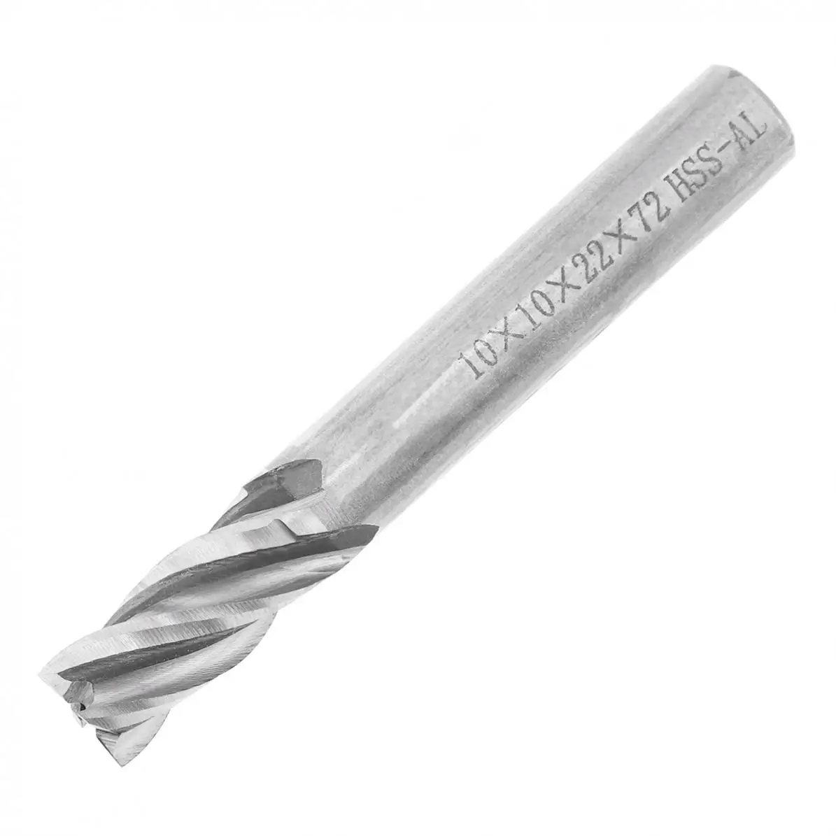 10mm 4 Flute HSS & Aluminum End Mill Cutter with Super Hard Straight Shank for CNC Mold Processing Hollow Cutting