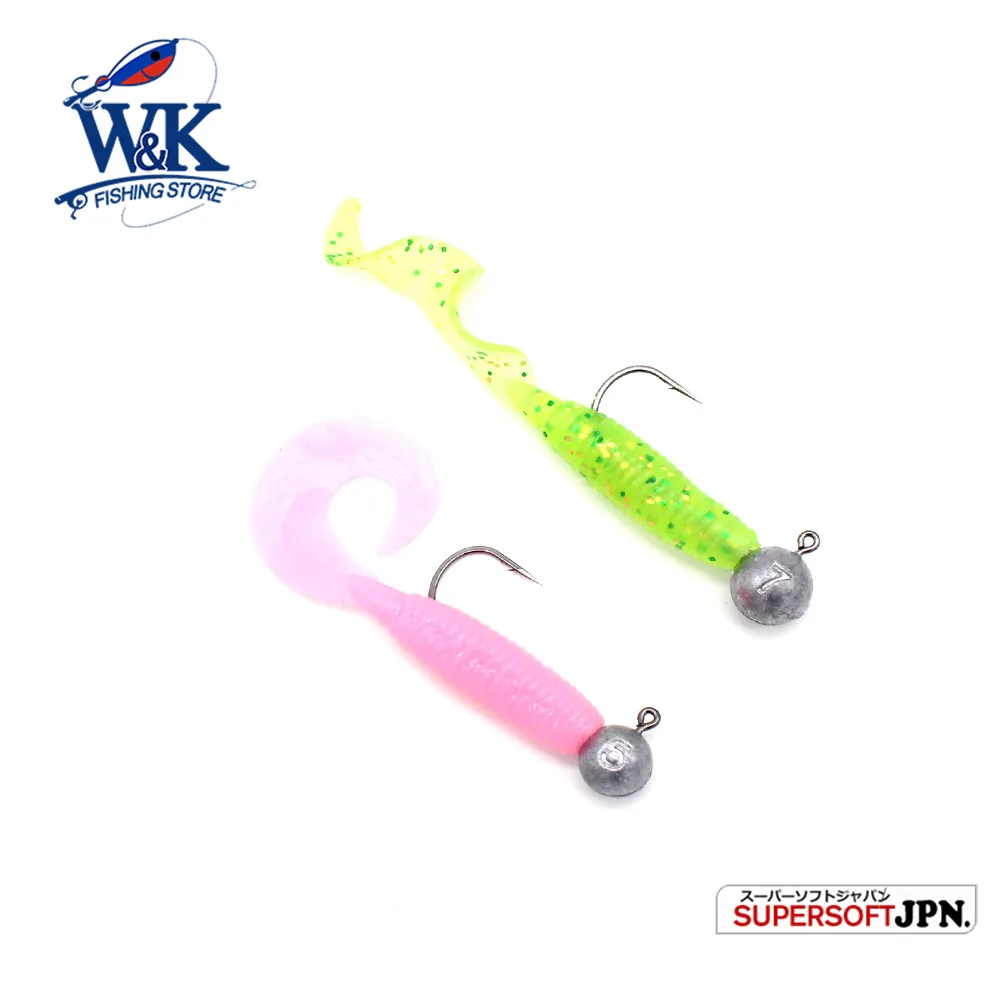 W&K 5g/7g/10g/20g Original Jig Head Barbed Hook Jigs Hook for Soft Lure Grub Bait Pin Tail Fishing Hooks Accessories