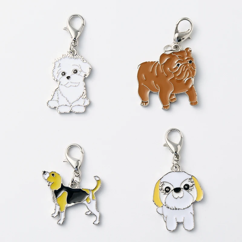 10 pcs/lot DIY  Pet Dogs Charm husky Keychain On Bag  Pendant  Jewelry Making Bracelet Keyring Pet Tag Cat Dog Accessories