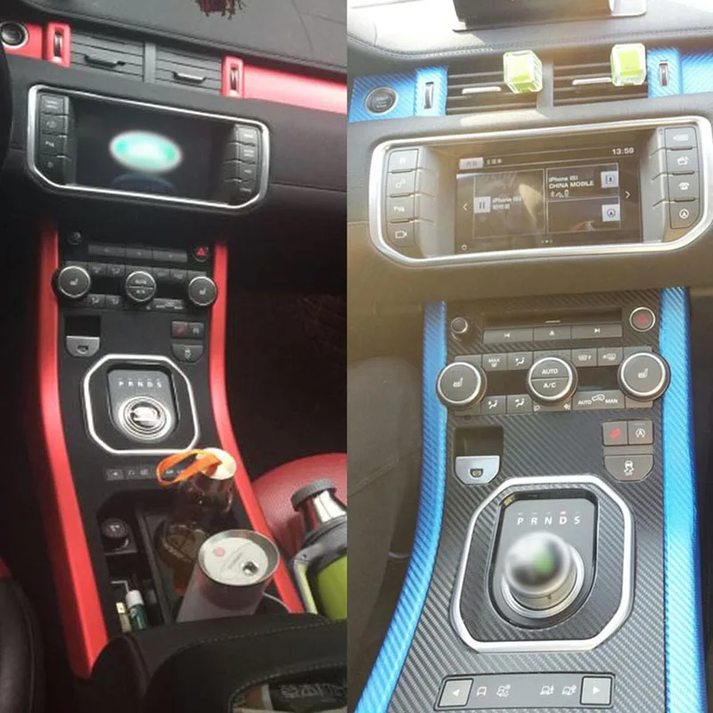 Car-Styling 3D Carbon Fiber Car Interior Center Console Color Change Molding Sticker Decals For Land Rover Range Rover Evoque