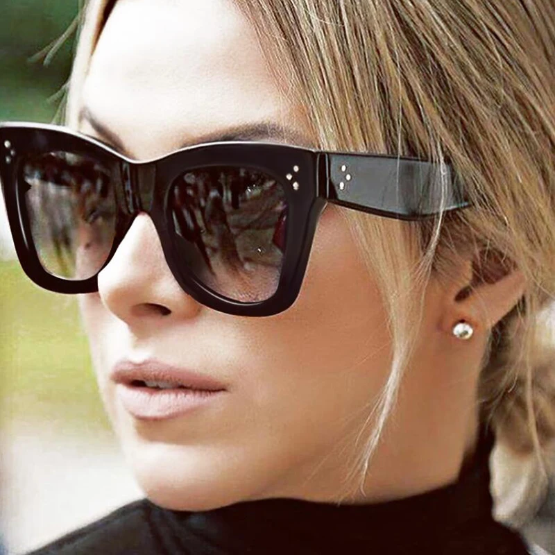 2018 Fashion Sunglasses Women Luxury Brand Designer Vintage Sun glasses Female Rivet Glasses Shadow Style Eyewear UV400 1033M