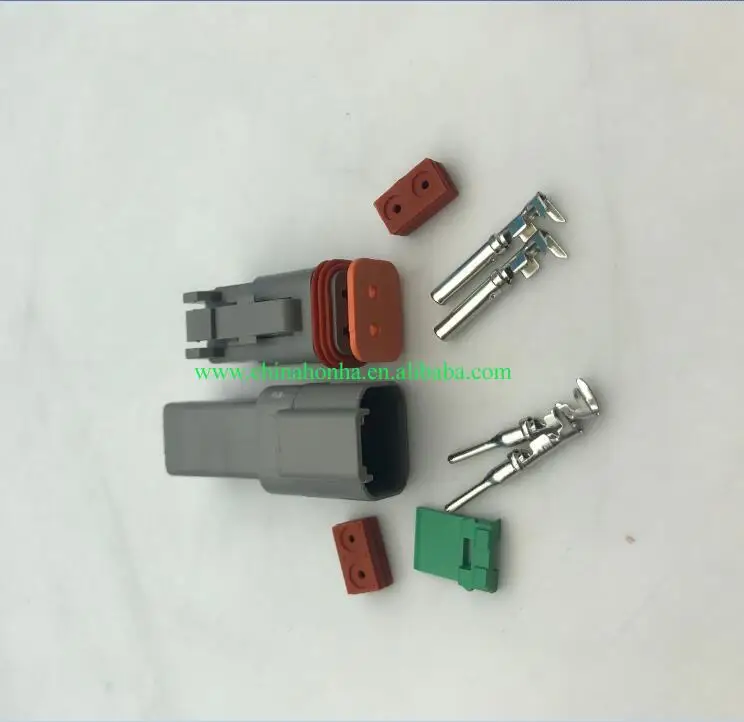 

100 pcs of 2 pins AT04-2P for Amphenol DT 2 Dechi DT series Grey connector 1060-16-0122 u-barrel terminal nickel plated