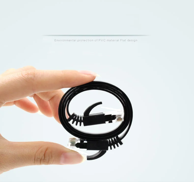 5M 15FT  Pure copper wire CAT6 Flat UTP Ethernet Network Cable RJ45 Patch LAN cable black white color