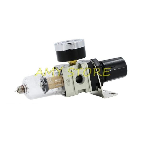 AW2000-02 Air Regulator Oil Water Seperator Filter Pneumatic Regulator Air Treatment Units with Gauge Bracket 1/4