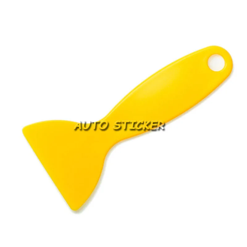 1000pcs/lot Yellow ABS Plastic Handle Scraper shovels for Car vinyl Film sticker wrapping size 13.5cm*6cm