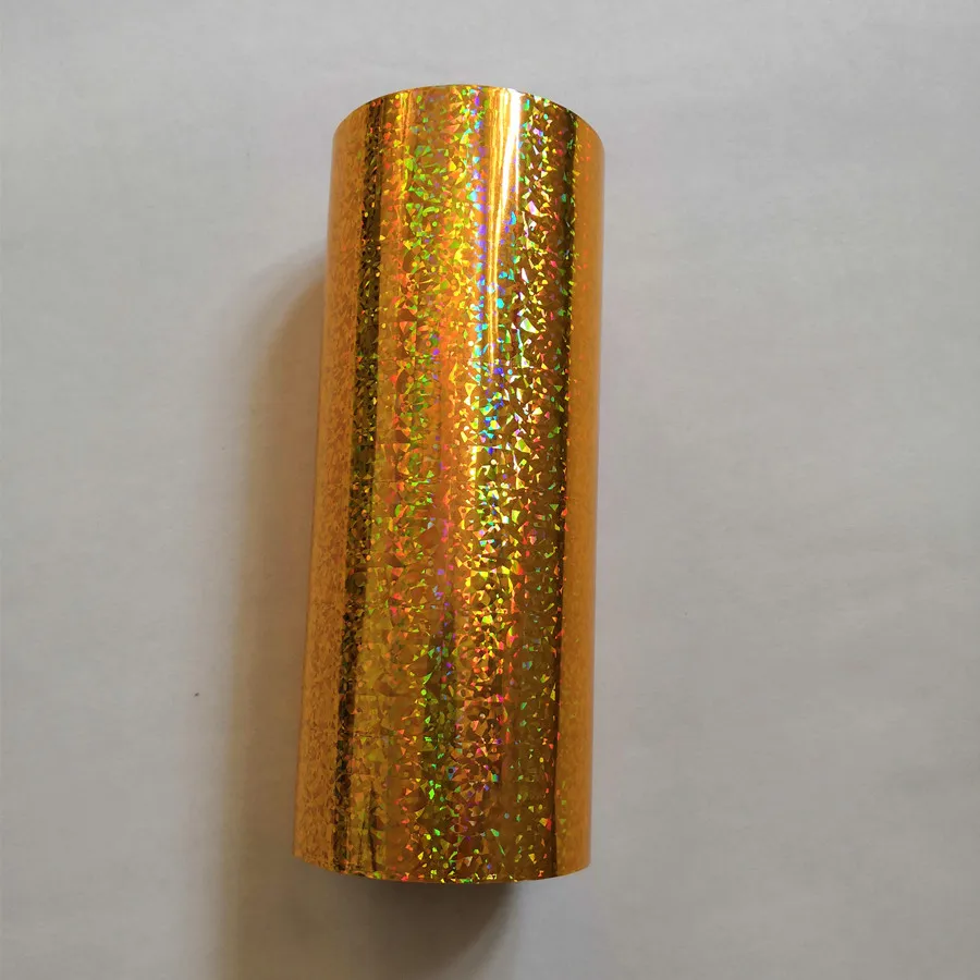 

Hot stamping foil holographic foil gold small broken flowers pattern hot press on paper or plastic heat transfer film