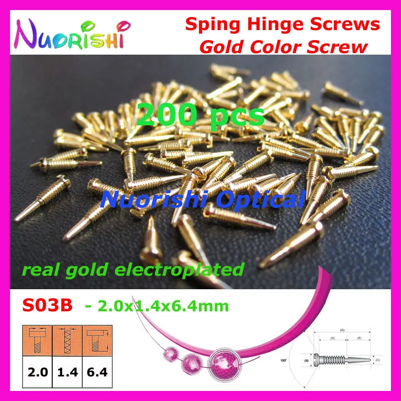 

500pcs or 200pcs Gold Electroplating Sunglasses Eyeglasses Eyewear Glasses Spring Hinge Screws S03 small package