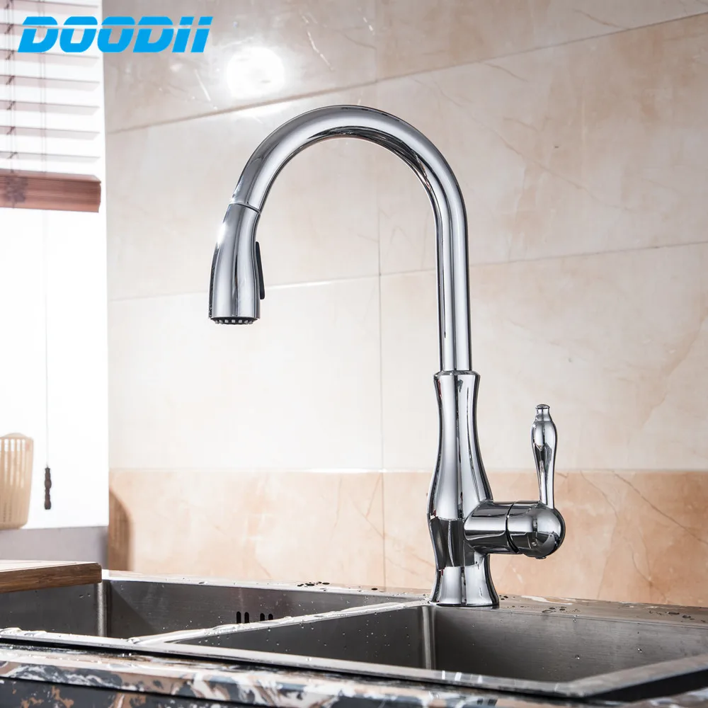 Kitchen Faucets Single Handle Pull Out Kitchen Tap Single Hole Handle Swivel Degree Water Mixer Tap Mixer Tap