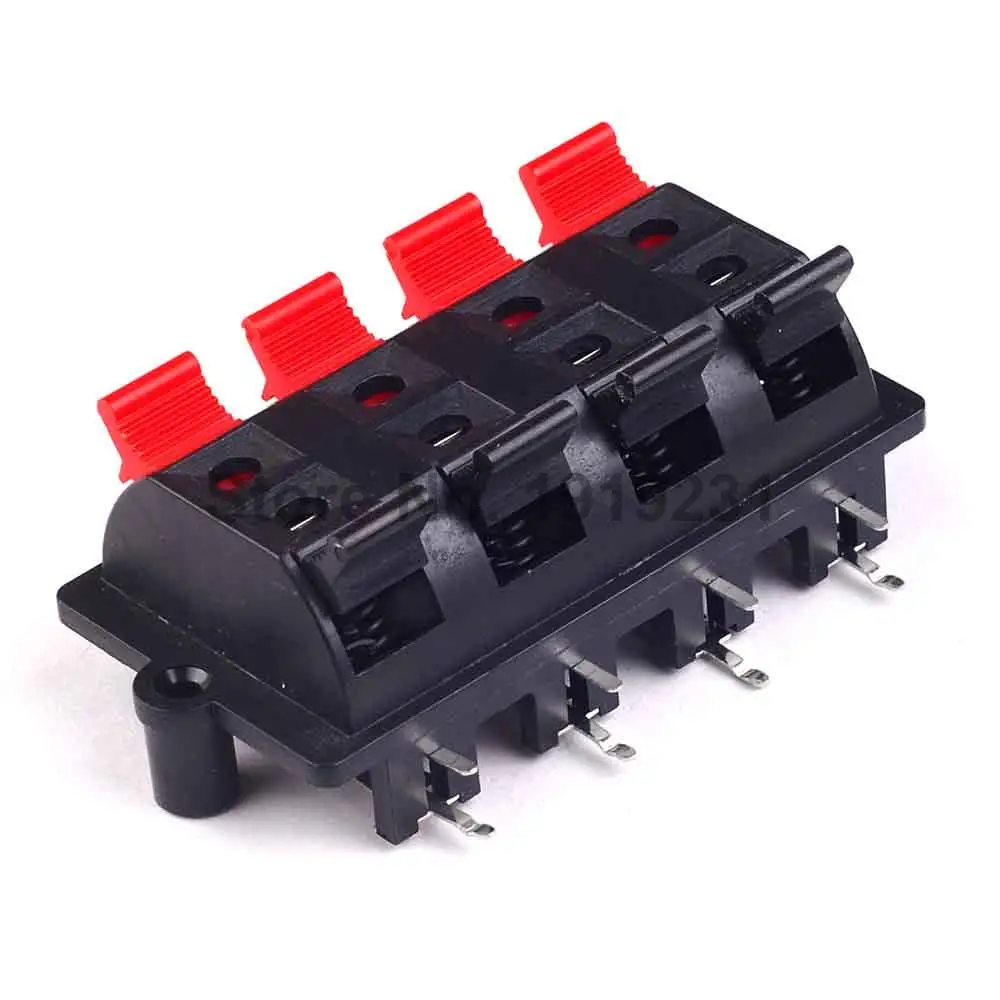 5PCS Double Row 8 Positions (side/curved foot) Connector Terminal Push in Jack Spring Load Audio Speaker Terminals