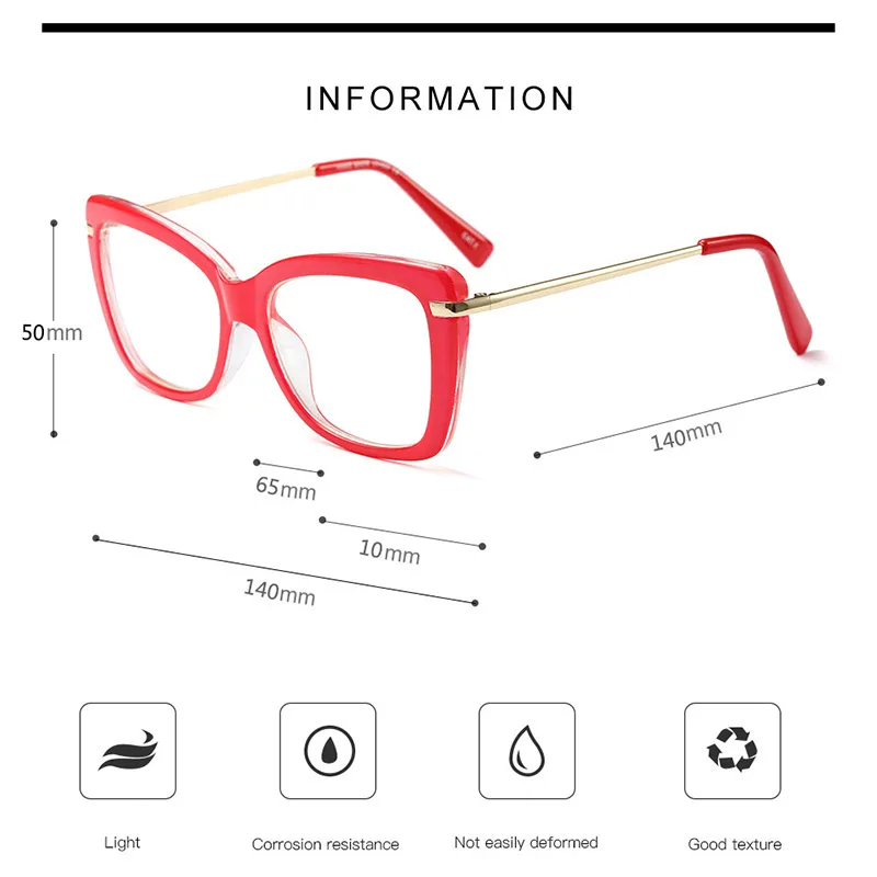 Women Metal Legs Designer Optical Eyeglasses Prescription Rim Spectacles for Women Eyewear Glasses Frame Fashion Styles