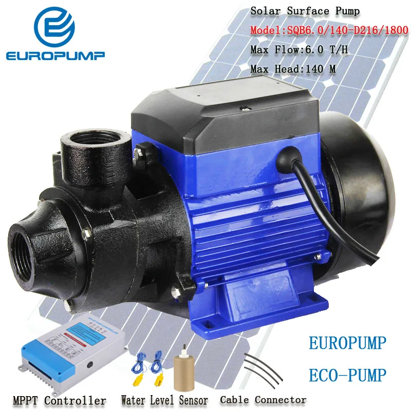 EUROPUMP Free Shipping Brushless Max Lift 140M Max Flow 6T/H Solar Water Pump Solar Self Prime Pump MODEL(SQB6.0/140-D216/1800 )