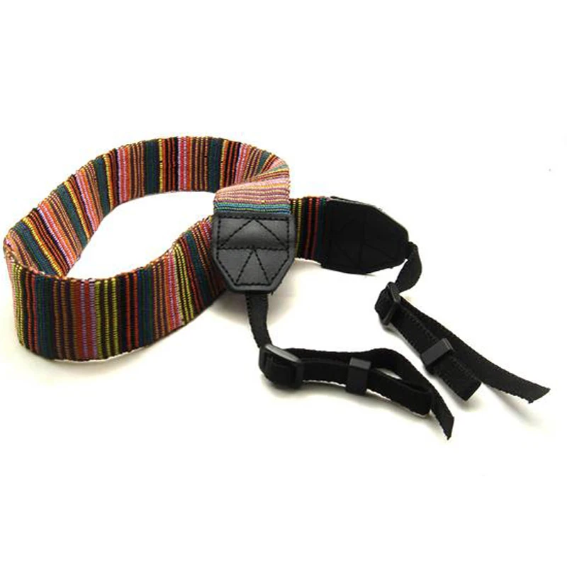 Colorful Camera Neck Strap Soft Shoulder Belt Color Stripe Woven Canvas For DSLR Cameras High Quality