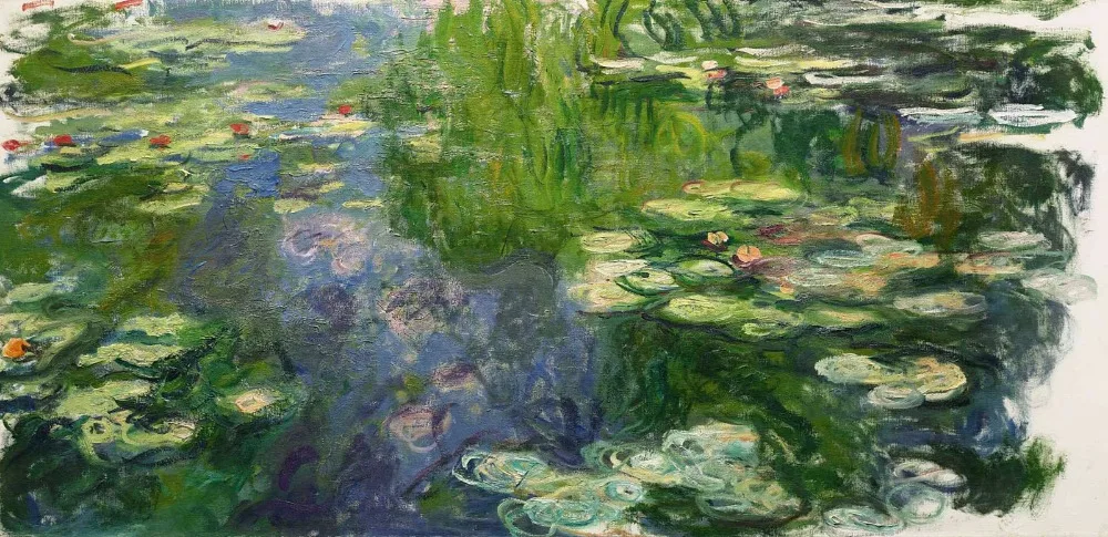 100% handmade landscape oil painting reproduction on linen canvas,water-lilies-1919-8 by claude monet,Free DHL Shipping