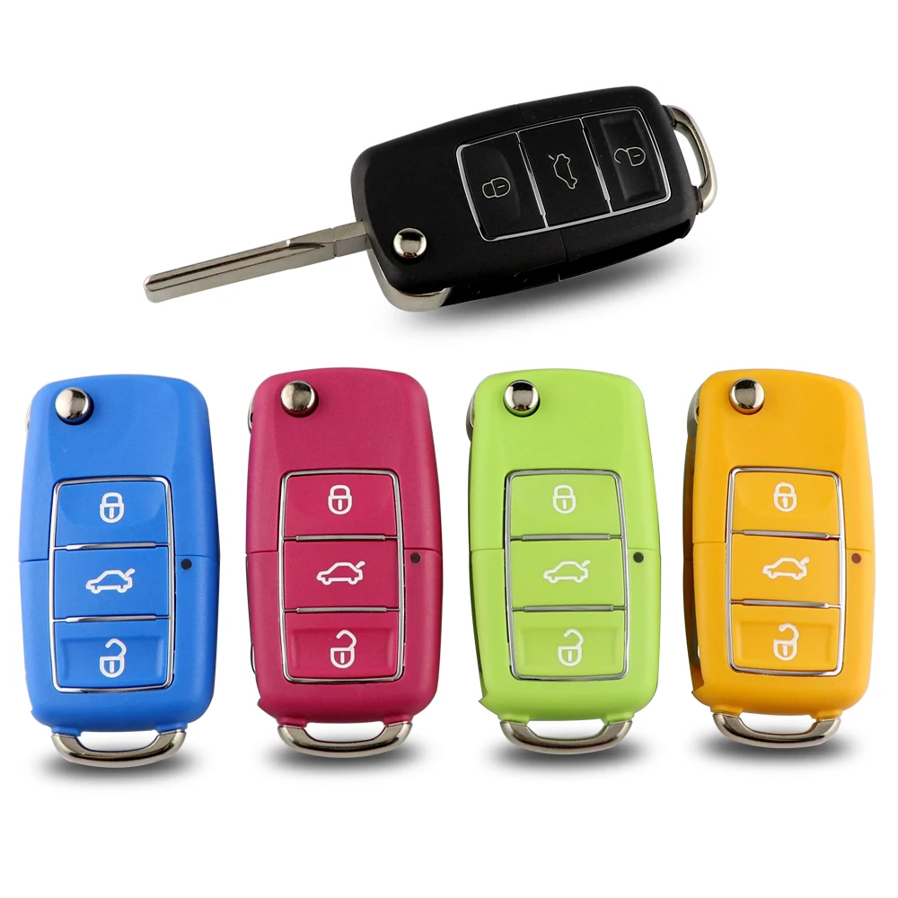 YIQfeat-Coque de clé télécommande pliable à 3 boutons, nouvelle couleur, pour Volkswagen VW Jetta Golf Passat Beetle Polo Bora