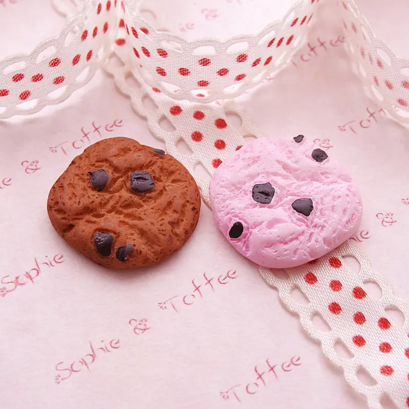 10 teile/los Mini Kawaii Schokolade Chips Cookies Bäckerei Miniatur Puppenhaus Küche Dekoration