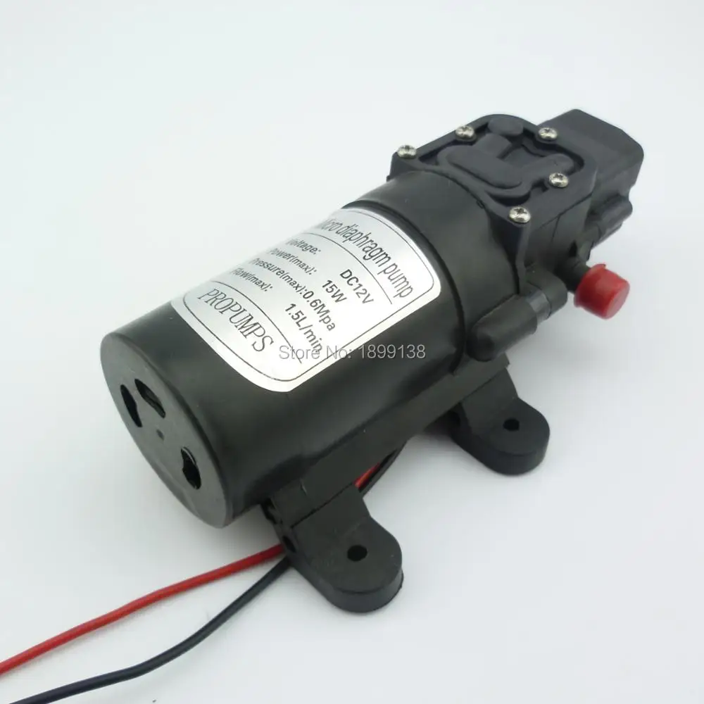 

1.5L/min automatic pressure switch type 15W High pressure self priming diaphragm dc 12 volt small cheap water pump
