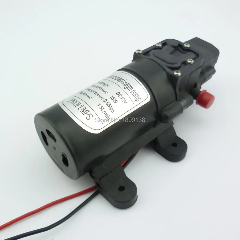 1.5L/min automatic pressure switch type 15W High pressure self priming diaphragm dc 12 volt small cheap water pump