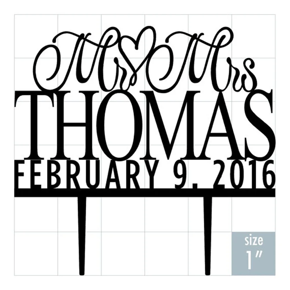 Custom Wedding Cake Topper - Personalized Monogram Cake Topper - Mr and Mrs - Cake Decor - Bride and Groom Black Gold Silver