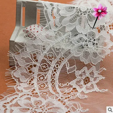 High Quality Black/white  Color Must-have Eyelash Lace 42CM Handmade Diy Clothing Material Accessories Curtain Fabric