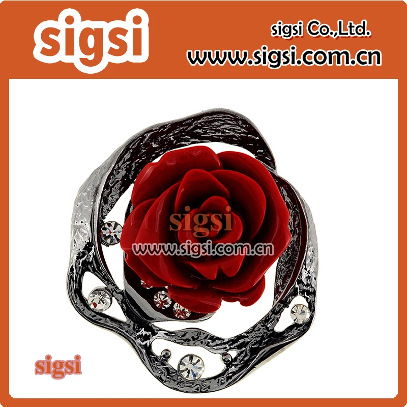 Graceful rose alloy rhinestone brooch for wedding decoration