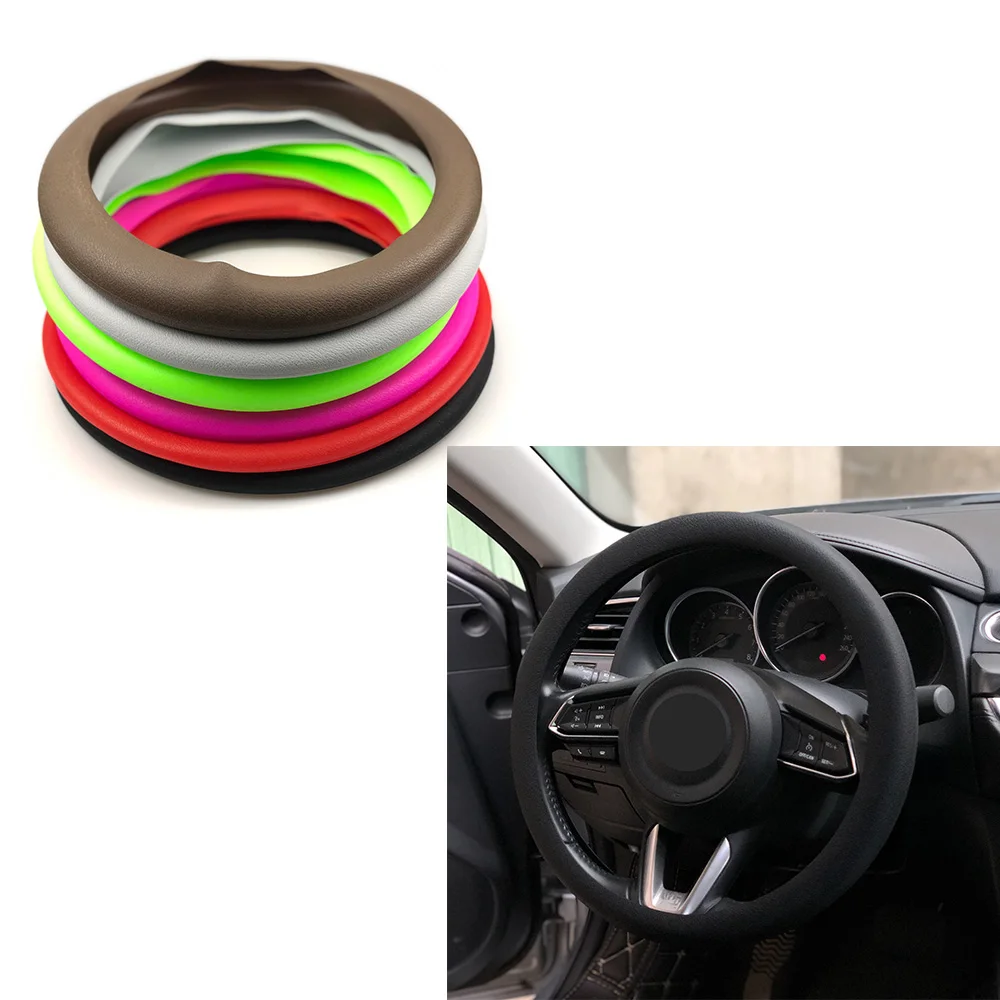 Car Soft Silicon Steering Wheel Cover For Nissan Geniss Juke Almera Primera Pathfinder Sentra Versa Altima PATROL LEAF IDS