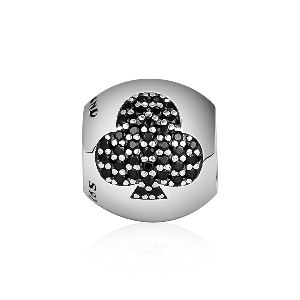 

CKK 100% 925 Sterling-Silver Love of My Life Charm Beads DIY Fits for Europe Making Charms Bracelets Black CZ pulseras mujer