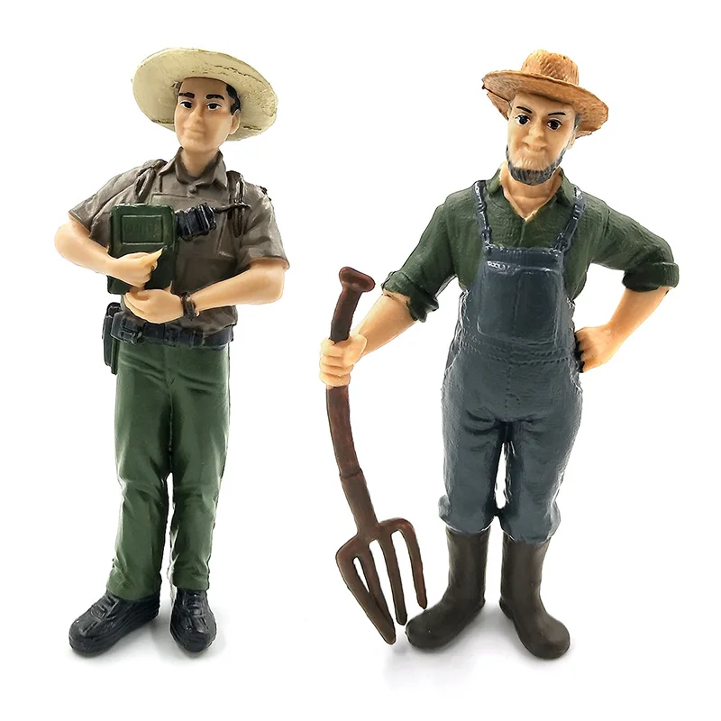 Figuras de acción de PVC para niños, muñecos de simulación de personal de granja, alimentador de capacitores, pastores, mujeres, pintor, Wrangler