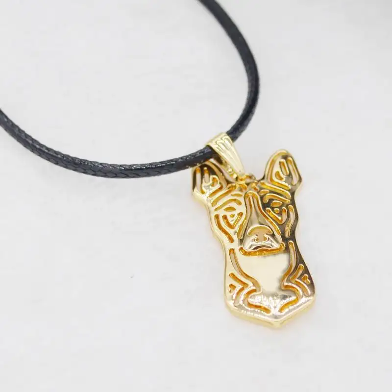 Collar de perro de joyería Basenji de metal para mujer con cadena de cuerda