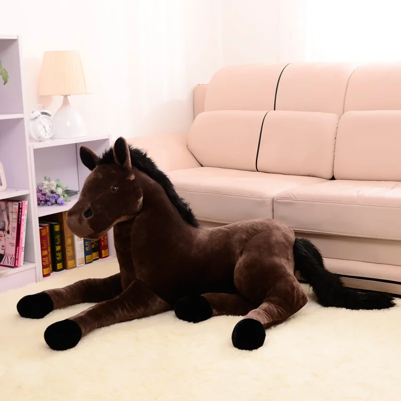 Dorimytrader 51\'\' Giant Soft Plush Animal Horse Toy Big Lifelike Stuffed Doll 130cm 4 Colors Good Simulation Gift