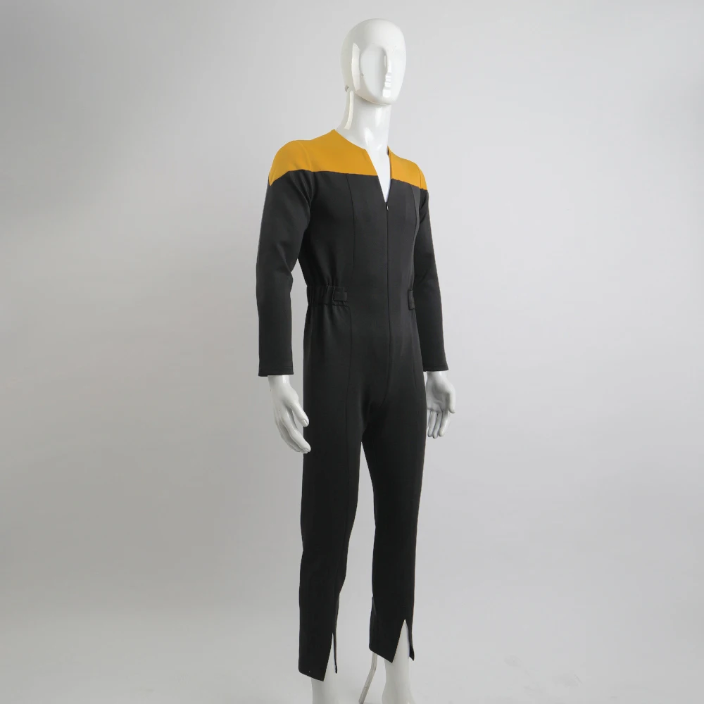 Star Deep Space Nine Commander Sisko Duty Uniform Jumpsuit Yellow Cosplay Costumes Halloween Party Prop