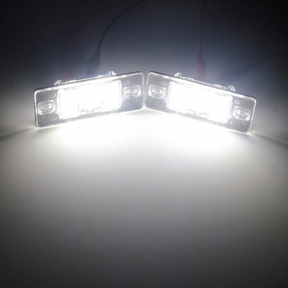 ANGRONG 2x LED License Number Plate Light No Error For VW Touareg 7L Tiguan 5N Passat Golf 5D Passat B5.5 5D (CA204)