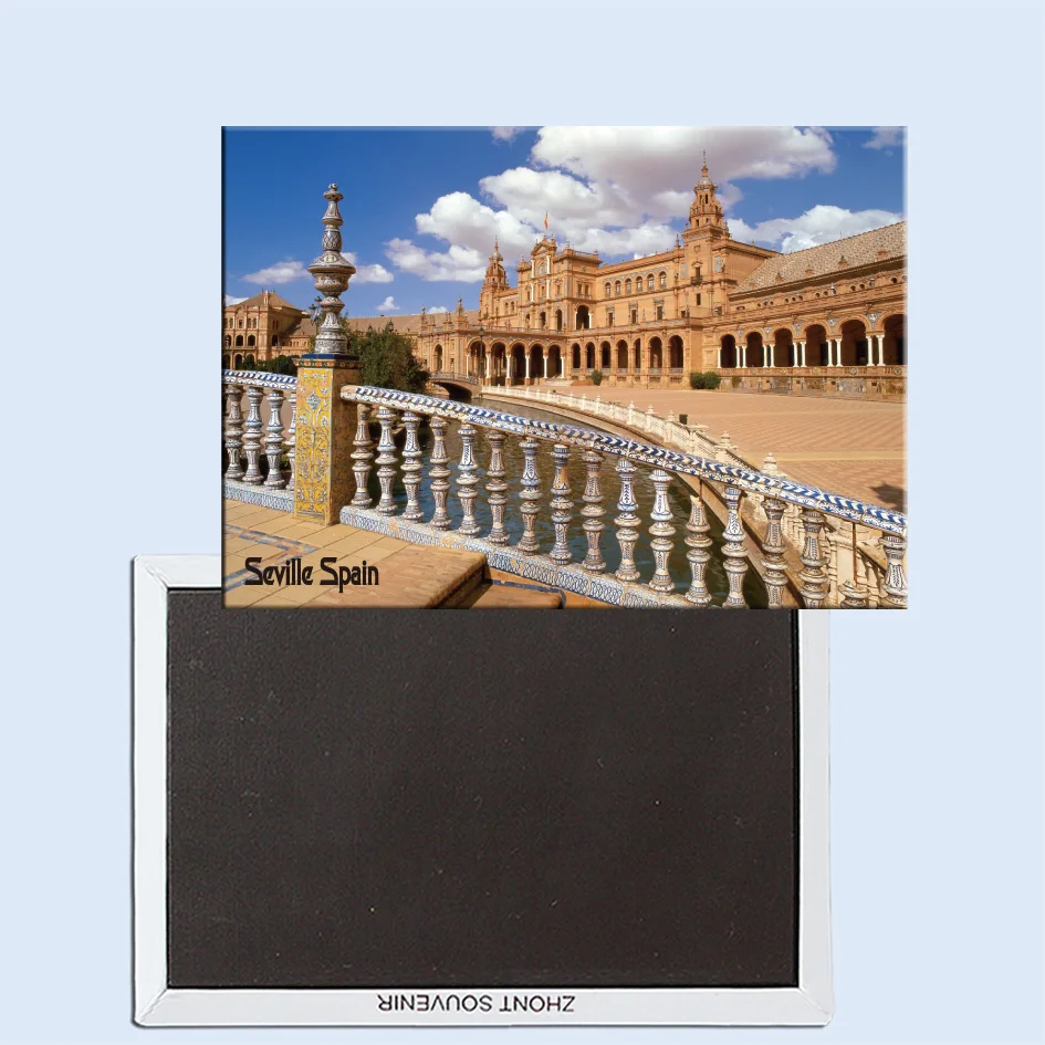 Travel Refrigerator Magnets 78*54mm,Plaza de Espana, Seville, Spain Travel Rigid Fridge Magnets 24991