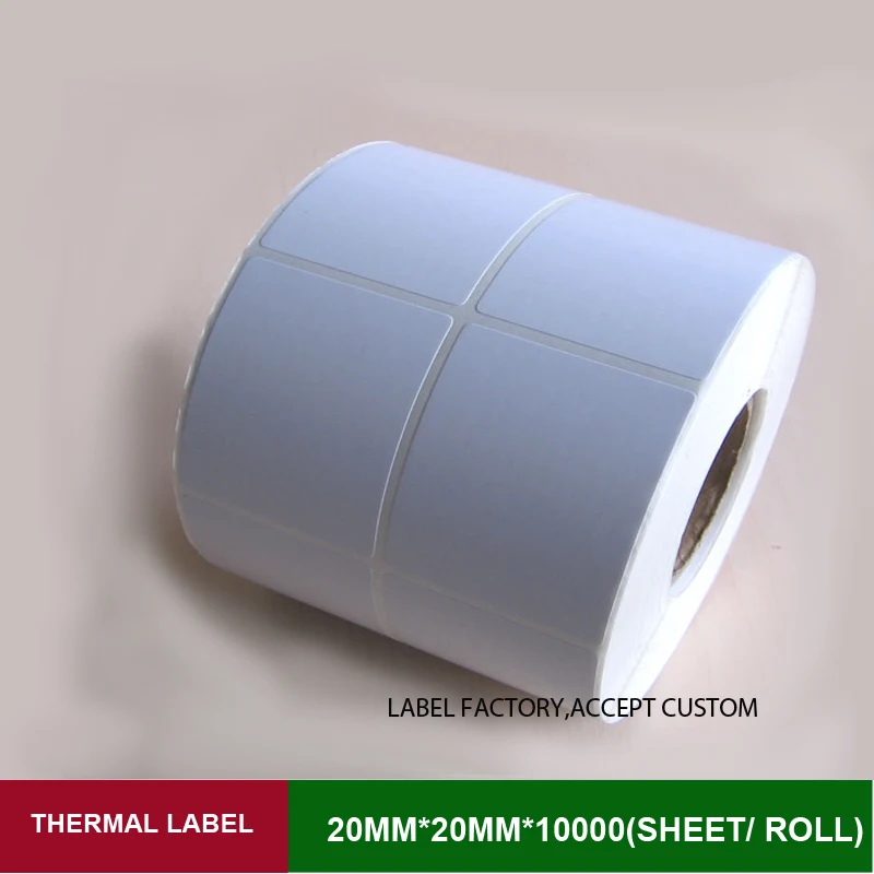 Blank sticker label 20*20mm*10000 sheets double row fragile sticker widely used for product management in stock with barcode