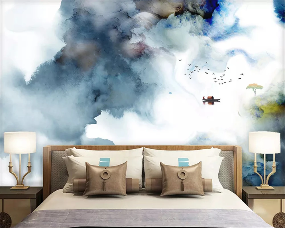 beibehang Custom silky wallpaper new Chinese classic stereo landscape landscape TV sofa background wall papers home decor behang