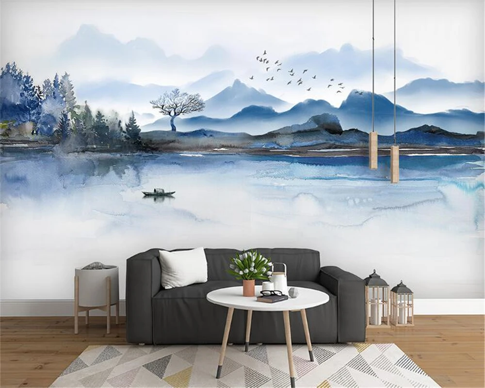 

beibehang 2018 High Quality Three-dimensional Personality Fashion papel de parede Wallpaper New Chinese Ink Landscape wall paper