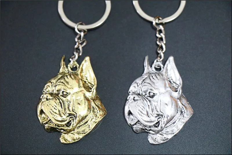 New Fashion Boxer dog Keychain jewelry Popular dog Key Chain Key Ring