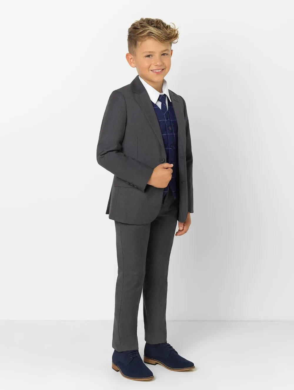 2019 Nuovo Arrivo Abiti per ragazzi ha Raggiunto Il Picco Risvolto Bambini Abiti Su Misura di abbigliamento Set 3 pezzi Prom Abiti (jacket + pants + Tie + Vest) 009