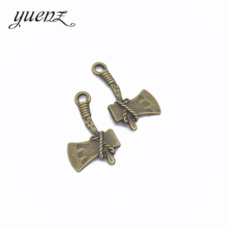 YuenZ 10pcs Bronze Tibetan Silver Plated ax Charms Pendant Jewelry Making Accessories DIY Crafts 28*17mm J213