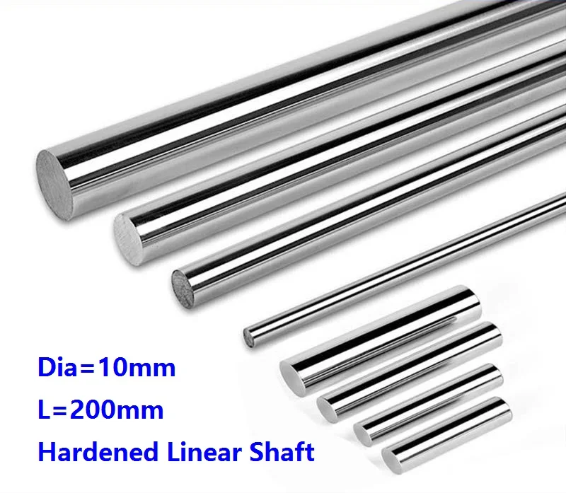 

100pcs/lot Dia 10mm shaft 200mm long Chromed plated linear shaft hardened shaft rod bar rail guide for 3d printer cnc parts