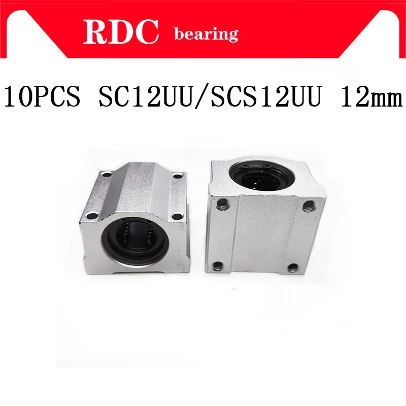 

High quality 10 pcs SC12UU SCS12UU Linear motion ball bearings slide block bushing for 12mm shaft Pillow Block with CNC Parts