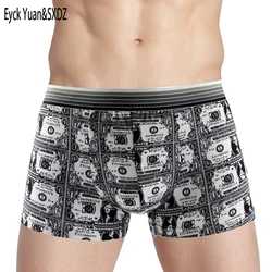 Fashion Silk Underwear Men Boxer shorts Lovely Cartoon Print Man Boxers Homme Comfortable Underpants Soft Breathable Male Pantie