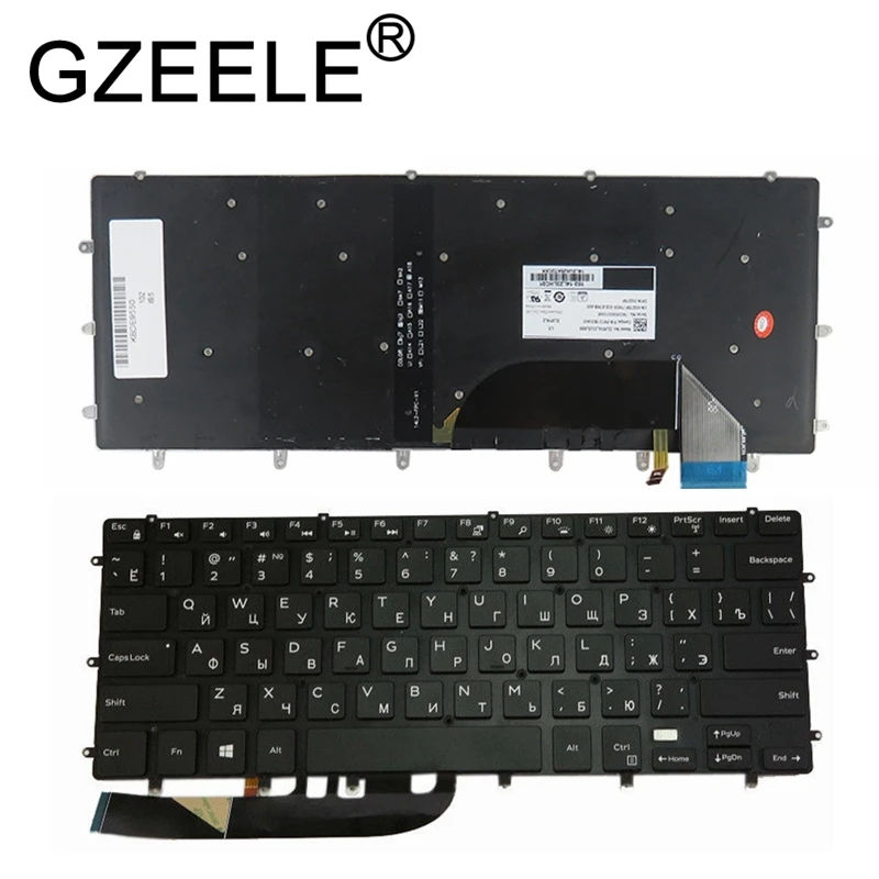 Podświetlana klawiatura RU/US/UK/FR/SP do DELL XPS 15 9550 9560 9570 5510 M5510 7558 7568 7590 P56F D1728 D1828T 9550R-1728S 1828S