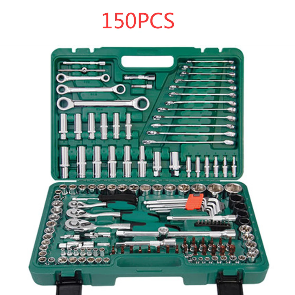 

150 шт автосервисные инструменты, 1/4-дюймов Автомобильный ремонтный комплект гнездо храповой Ключ комбинированный посылка смешанный набор инструментов