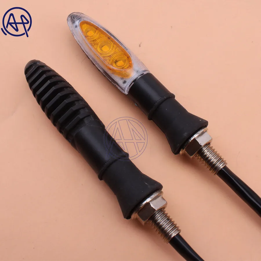 1pair 12V 3LED Motorcycle Motorbike Turn Signal Indicators Blinker Amber Yellow Light Lamp Universal For Honda Yamaha Harley