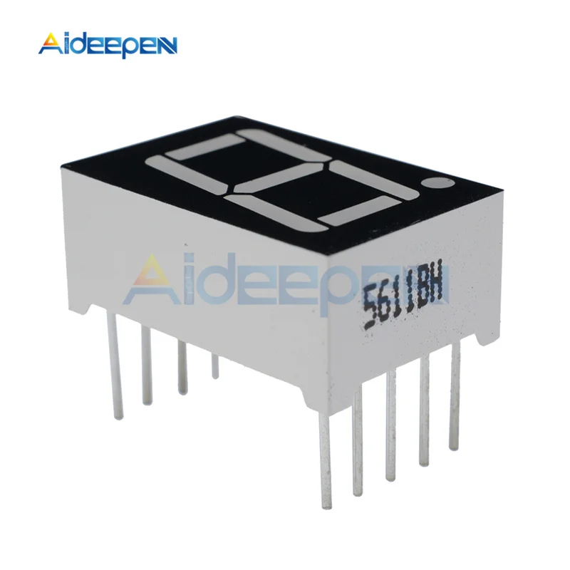 10 ชิ้น/ล็อต 0.56 นิ้ว 0.56 ''LED 7 Segment 1 บิตโมดูลจอแสดงผลLED 7 Segment 1 บิตหลักหลอดสีแดง/สีฟ้าAnodeทั่วไปดิจิตอล