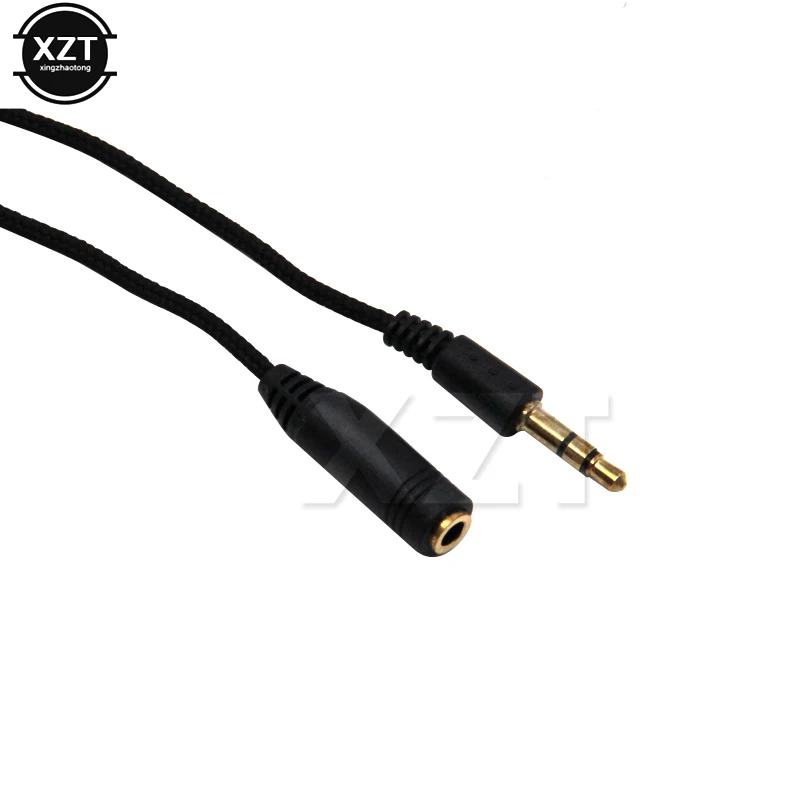 NEW 1.5m/3m/5m  Earphone Headphone Stereo Audio Extension Cable Cord for Speaker Phone Nylon Wire 3.5mm Jack Female to Male