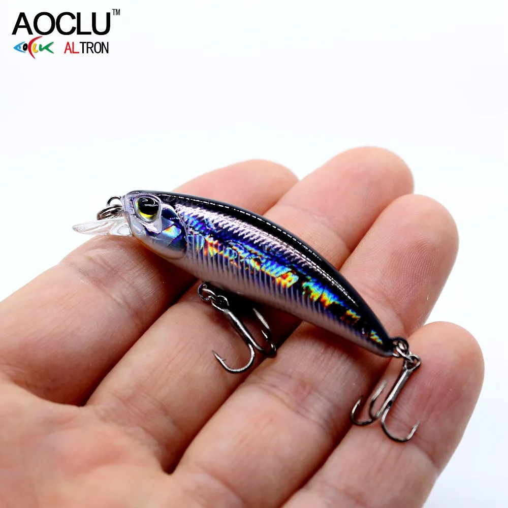 AOCLU Small Sinking Wobbler Jerkbait 50mm 4.0g Hard Bait Minnow Lure For Inshore Trout Bass Rock Boat Fishing Fresh Saltwater